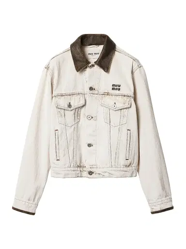 Miu Miu Women's Denim Blouson Jacket | Thumbnail 1 Miu Miu Women's Denim Blouson Jacket | Thumbnail 1