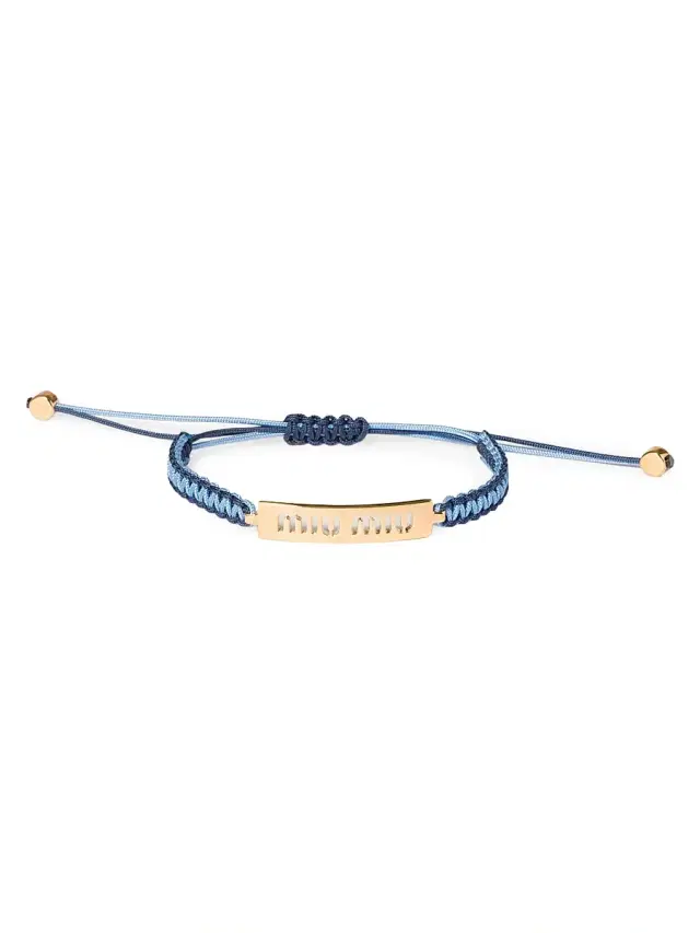 Women's Cotton and Metal Bracelet - Blue Women's Cotton and Metal Bracelet - Blue