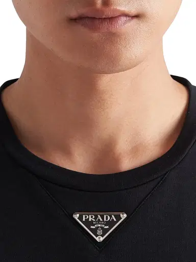 Prada Men's Cotton T-Shirt - Black | Thumbnail 3 Prada Men's Cotton T-Shirt - Black | Thumbnail 3