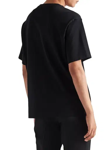 Prada Men's Cotton T-Shirt - Black | Thumbnail 5 Prada Men's Cotton T-Shirt - Black | Thumbnail 5