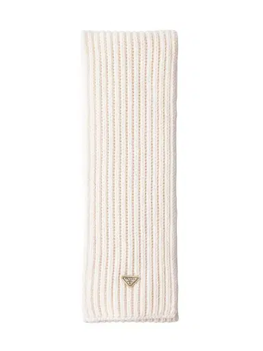 Prada Women's Wool Scarf - Beige Khaki | Thumbnail 3 Prada Women's Wool Scarf - Beige Khaki | Thumbnail 3