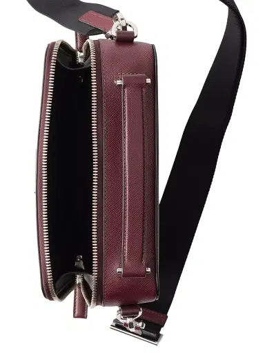 Prada Men's Brique Saffiano Leather Bag - Dark Red | Thumbnail 4 Prada Men's Brique Saffiano Leather Bag - Dark Red | Thumbnail 4