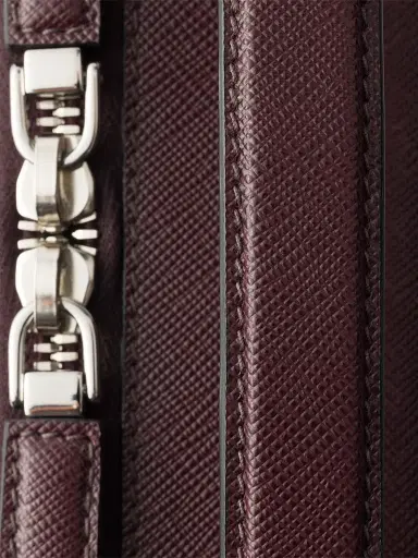 Prada Men's Brique Saffiano Leather Bag - Dark Red | Thumbnail 5 Prada Men's Brique Saffiano Leather Bag - Dark Red | Thumbnail 5