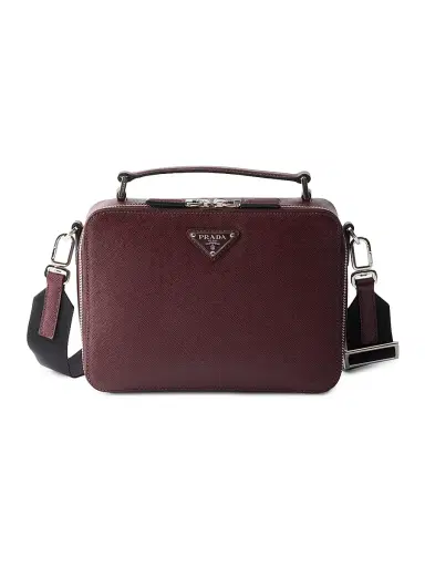 Prada Men's Brique Saffiano Leather Bag - Dark Red | Thumbnail 1 Prada Men's Brique Saffiano Leather Bag - Dark Red | Thumbnail 1