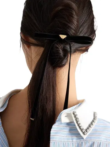 Prada Women's Velvet Hair Clip | Thumbnail 2 Prada Women's Velvet Hair Clip | Thumbnail 2