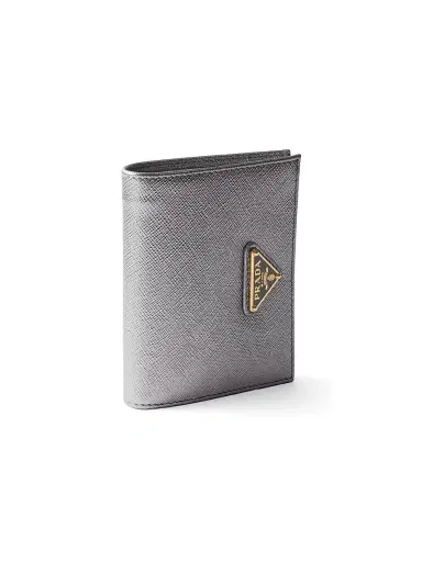 Prada Women's Small Saffiano Leather Wallet - Silver | Thumbnail 3 Prada Women's Small Saffiano Leather Wallet - Silver | Thumbnail 3