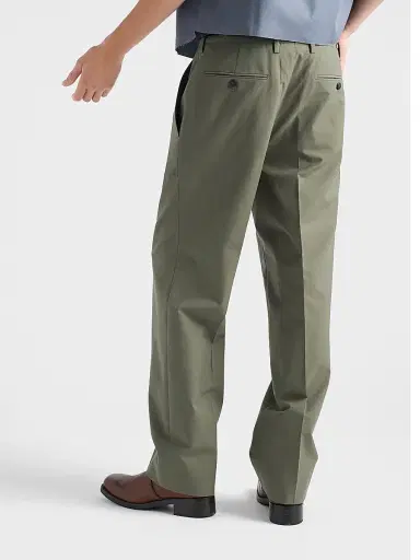 Prada Men's Wide-Leg Wool Pants - Green | Thumbnail 3 Prada Men's Wide-Leg Wool Pants - Green | Thumbnail 3