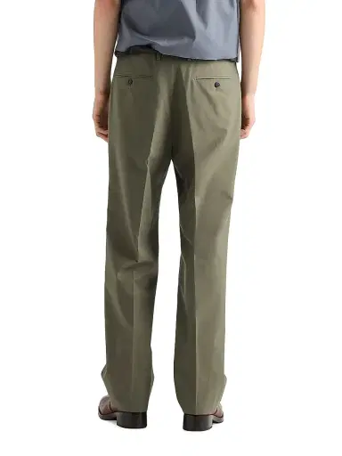 Prada Men's Wide-Leg Wool Pants - Green | Thumbnail 4 Prada Men's Wide-Leg Wool Pants - Green | Thumbnail 4