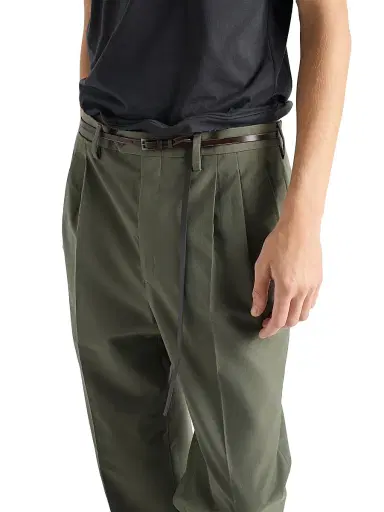 Prada Men's Wide-Leg Wool Pants - Green | Thumbnail 5 Prada Men's Wide-Leg Wool Pants - Green | Thumbnail 5