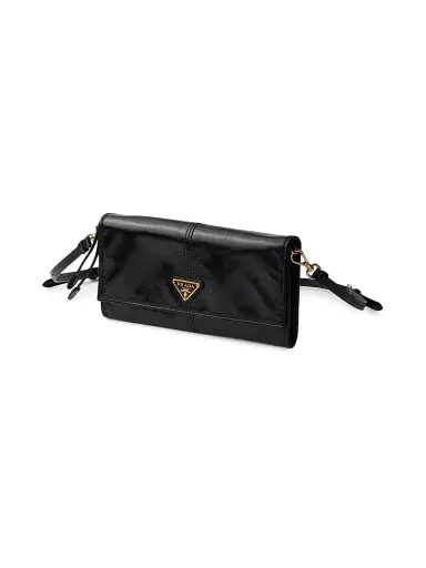 Prada Women's Leather Wallet with Shoulder Strap - Black | Thumbnail 2 Prada Women's Leather Wallet with Shoulder Strap - Black | Thumbnail 2