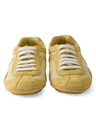 Prada Women's Montecarlo Suede and Mesh Sneakers - Yellow | Thumbnail 2 Prada Women's Montecarlo Suede and Mesh Sneakers - Yellow | Thumbnail 2