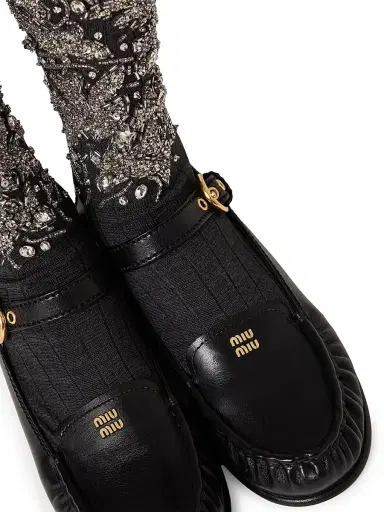 Miu Miu Women's Leather Loafers with Strap - Black - Size 8.5 | Thumbnail 4 Miu Miu Women's Leather Loafers with Strap - Black - Size 8.5 | Thumbnail 4