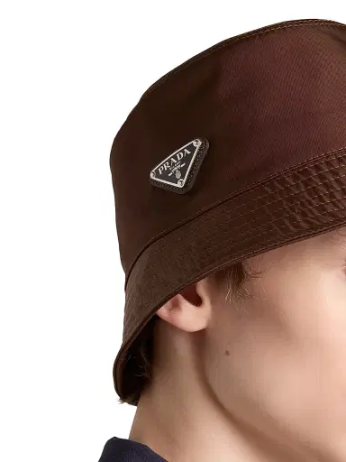 Prada Men's Re-Nylon Bucket Hat - Chocolate Brown | Thumbnail 2 Prada Men's Re-Nylon Bucket Hat - Chocolate Brown | Thumbnail 2