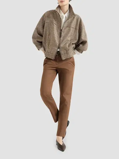Brunello Cucinelli Women's Stretch Cotton Cover Slim Fit Trousers | Thumbnail 5 Brunello Cucinelli Women's Stretch Cotton Cover Slim Fit Trousers | Thumbnail 5