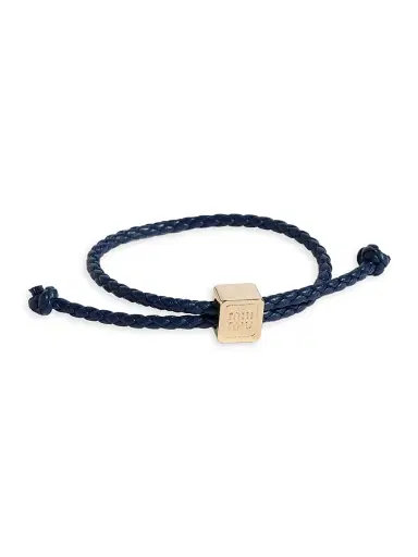 Miu Miu Women's Leather Bracelet - Dark Blue | Thumbnail 1 Miu Miu Women's Leather Bracelet - Dark Blue | Thumbnail 1