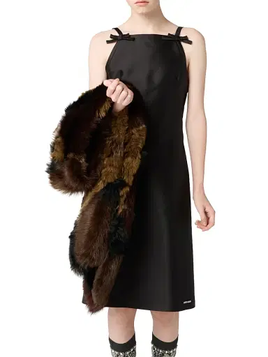 Miu Miu Women's Silk and Wool Mini-Dress - Black | Thumbnail 2 Miu Miu Women's Silk and Wool Mini-Dress - Black | Thumbnail 2