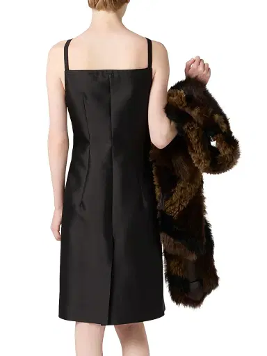 Miu Miu Women's Silk and Wool Mini-Dress - Black | Thumbnail 3 Miu Miu Women's Silk and Wool Mini-Dress - Black | Thumbnail 3