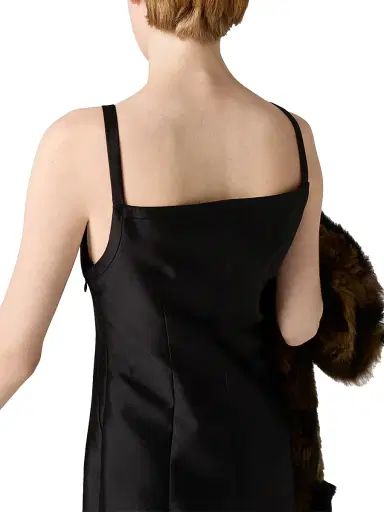 Miu Miu Women's Silk and Wool Mini-Dress - Black | Thumbnail 4 Miu Miu Women's Silk and Wool Mini-Dress - Black | Thumbnail 4