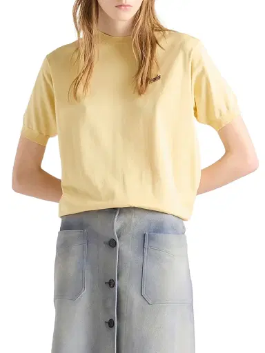 Prada Women's Silk Crew-Neck Sweater - Yellow | Thumbnail 2 Prada Women's Silk Crew-Neck Sweater - Yellow | Thumbnail 2