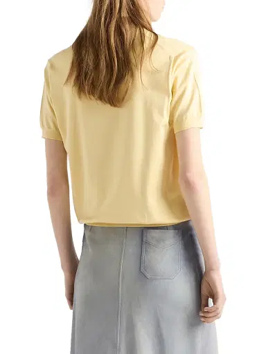 Prada Women's Silk Crew-Neck Sweater - Yellow | Thumbnail 3 Prada Women's Silk Crew-Neck Sweater - Yellow | Thumbnail 3