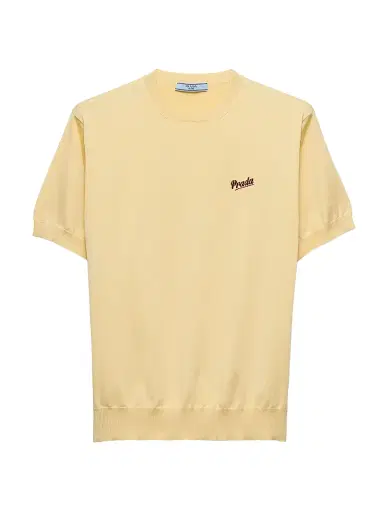 Prada Women's Silk Crew-Neck Sweater - Yellow | Thumbnail 1 Prada Women's Silk Crew-Neck Sweater - Yellow | Thumbnail 1