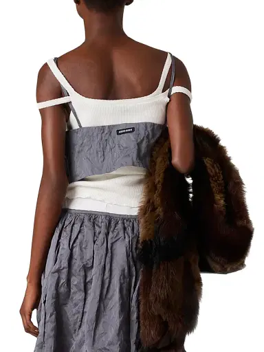 Miu Miu Women's Duchesse Top - Grey - Size 0 | Thumbnail 4 Miu Miu Women's Duchesse Top - Grey - Size 0 | Thumbnail 4