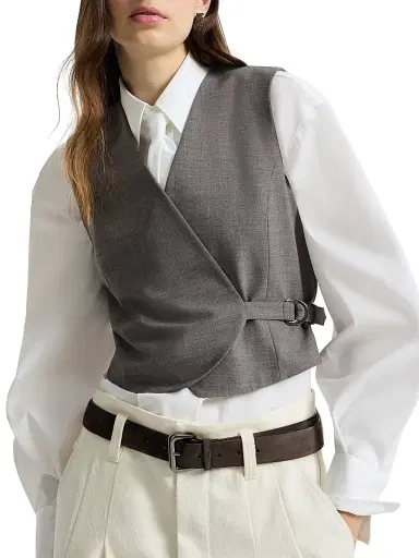 Brunello Cucinelli Women's Tropical Luxury Wool Vest | Thumbnail 5 Brunello Cucinelli Women's Tropical Luxury Wool Vest | Thumbnail 5