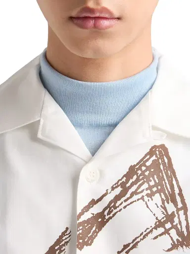 Prada Men's Printed Cotton Bowling Shirt | Thumbnail 4 Prada Men's Printed Cotton Bowling Shirt | Thumbnail 4