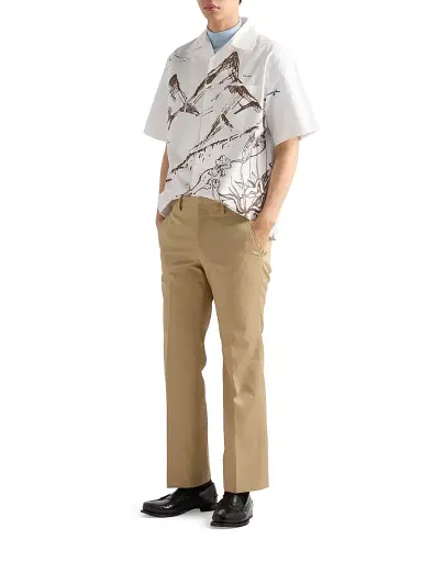 Prada Men's Printed Cotton Bowling Shirt | Thumbnail 5 Prada Men's Printed Cotton Bowling Shirt | Thumbnail 5