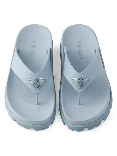 Prada Women's Rubber Thong Sandals - Blue - Size 5 | Thumbnail 4 Prada Women's Rubber Thong Sandals - Blue - Size 5 | Thumbnail 4
