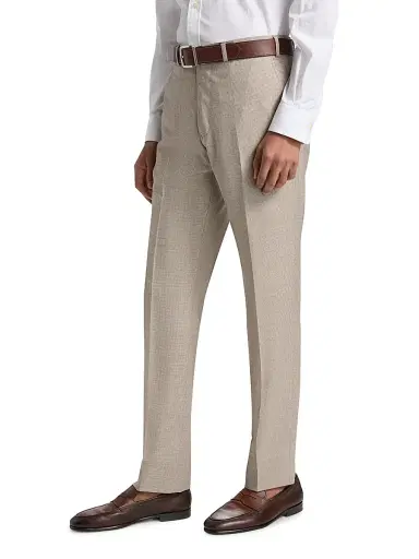 Emporio Armani Men's Textured Virgin Wool Trousers - Tan - Size 36 | Thumbnail 4 Emporio Armani Men's Textured Virgin Wool Trousers - Tan - Size 36 | Thumbnail 4