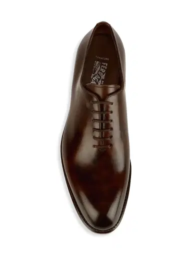 Ferragamo Men's Angiolo Lace-Up Leather Dress Shoes - Brown | Thumbnail 5 Ferragamo Men's Angiolo Lace-Up Leather Dress Shoes - Brown | Thumbnail 5
