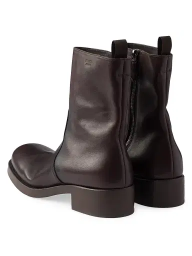 Prada Women's Leather Mid-Calf Boots - Brown | Thumbnail 3 Prada Women's Leather Mid-Calf Boots - Brown | Thumbnail 3