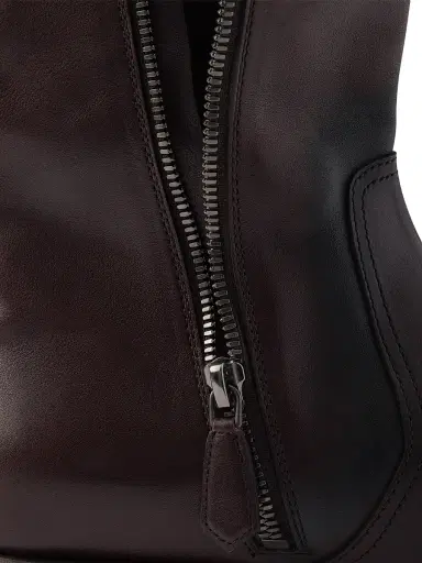 Prada Women's Leather Mid-Calf Boots - Brown | Thumbnail 5 Prada Women's Leather Mid-Calf Boots - Brown | Thumbnail 5