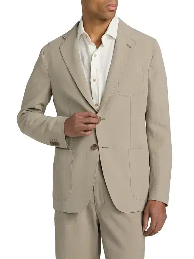 Giorgio Armani Men's Upton Linen Jacket - Solid Light - Size 44 | Thumbnail 3 Giorgio Armani Men's Upton Linen Jacket - Solid Light - Size 44 | Thumbnail 3