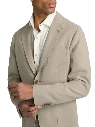 Giorgio Armani Men's Upton Linen Jacket - Solid Light - Size 44 | Thumbnail 6 Giorgio Armani Men's Upton Linen Jacket - Solid Light - Size 44 | Thumbnail 6