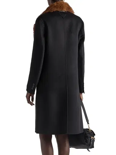 Prada Women's Double-Breasted Double Cashwool Coat - Black | Thumbnail 3 Prada Women's Double-Breasted Double Cashwool Coat - Black | Thumbnail 3