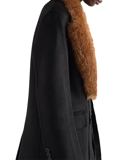 Prada Women's Double-Breasted Double Cashwool Coat - Black | Thumbnail 4 Prada Women's Double-Breasted Double Cashwool Coat - Black | Thumbnail 4