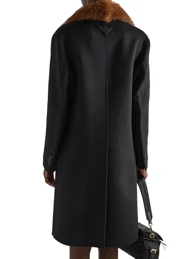 Prada Women's Double-Breasted Double Cashwool Coat - Black | Thumbnail 5 Prada Women's Double-Breasted Double Cashwool Coat - Black | Thumbnail 5