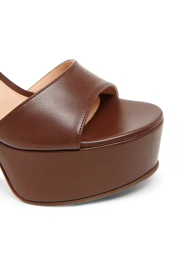 Gianvito Rossi Women's 70MM Leather Platform Sandals - Brown - Size 11 | Thumbnail 5 Gianvito Rossi Women's 70MM Leather Platform Sandals - Brown - Size 11 | Thumbnail 5
