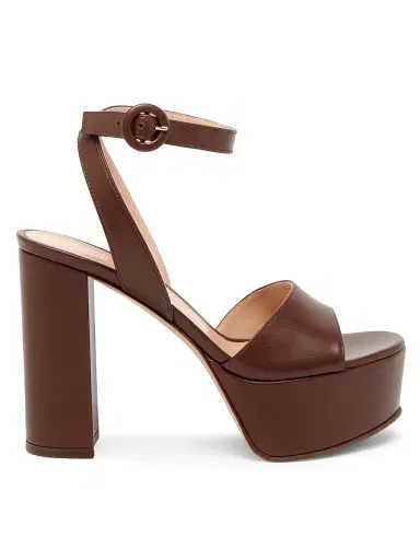 Gianvito Rossi Women's 70MM Leather Platform Sandals - Brown - Size 11 | Thumbnail 1 Gianvito Rossi Women's 70MM Leather Platform Sandals - Brown - Size 11 | Thumbnail 1
