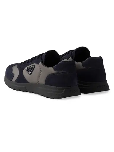 Prada Women's Suede and Re-Nylon Sneakers - Blue | Thumbnail 3 Prada Women's Suede and Re-Nylon Sneakers - Blue | Thumbnail 3