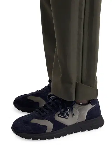 Prada Women's Suede and Re-Nylon Sneakers - Blue | Thumbnail 5 Prada Women's Suede and Re-Nylon Sneakers - Blue | Thumbnail 5