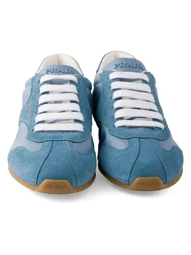 Prada Women's Re-Nylon and Suede Sneakers - Blue | Thumbnail 2 Prada Women's Re-Nylon and Suede Sneakers - Blue | Thumbnail 2