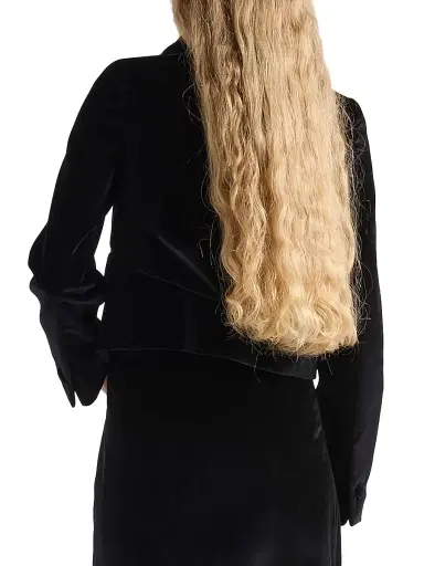 Prada Women's Single-Breasted Velvet Jacket - Black | Thumbnail 4 Prada Women's Single-Breasted Velvet Jacket - Black | Thumbnail 4