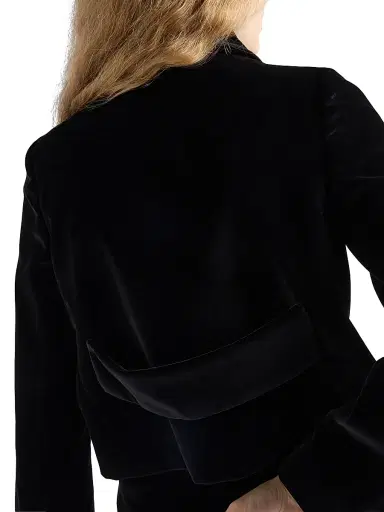 Prada Women's Single-Breasted Velvet Jacket - Black | Thumbnail 5 Prada Women's Single-Breasted Velvet Jacket - Black | Thumbnail 5