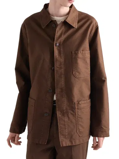 Prada Men's Cotton Blouson Jacket - Brown | Thumbnail 2 Prada Men's Cotton Blouson Jacket - Brown | Thumbnail 2