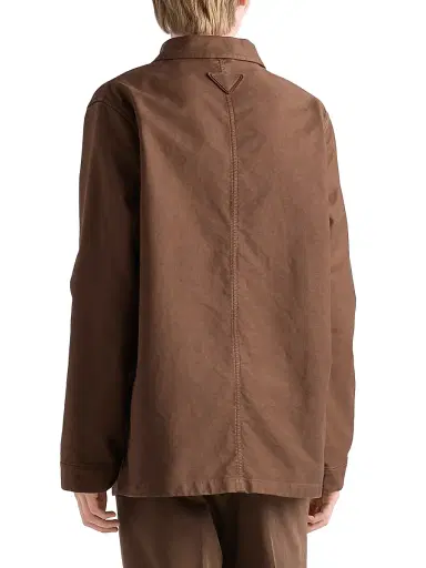 Prada Men's Cotton Blouson Jacket - Brown | Thumbnail 3 Prada Men's Cotton Blouson Jacket - Brown | Thumbnail 3