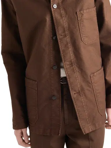 Prada Men's Cotton Blouson Jacket - Brown | Thumbnail 4 Prada Men's Cotton Blouson Jacket - Brown | Thumbnail 4