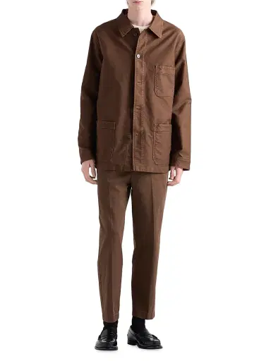 Prada Men's Cotton Blouson Jacket - Brown | Thumbnail 6 Prada Men's Cotton Blouson Jacket - Brown | Thumbnail 6
